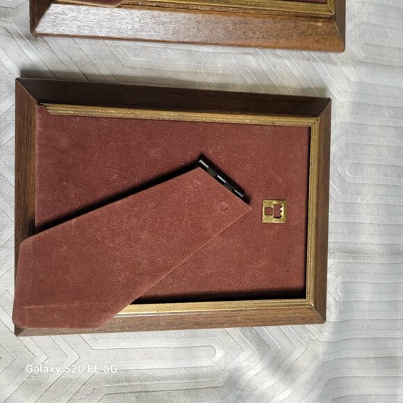 Vintage Wood Picture Photo Frames Self Standing 1970s Set of Two 2 MCM - Picture 10 of 16